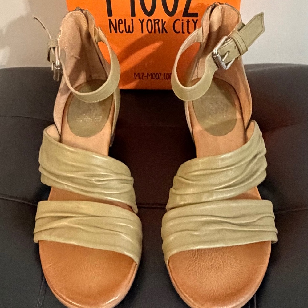 Miz Mooz Cassie Wheat Leather Heeled Sandals